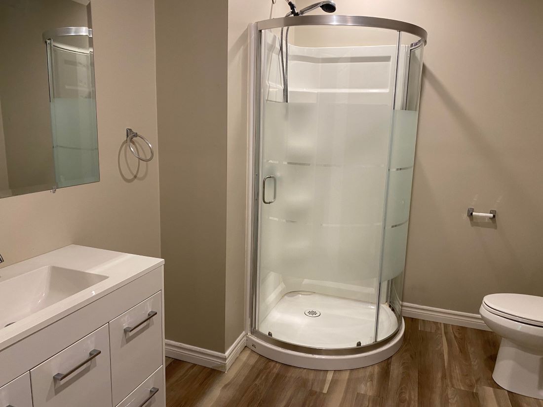 Newly remodeled walk-in shower